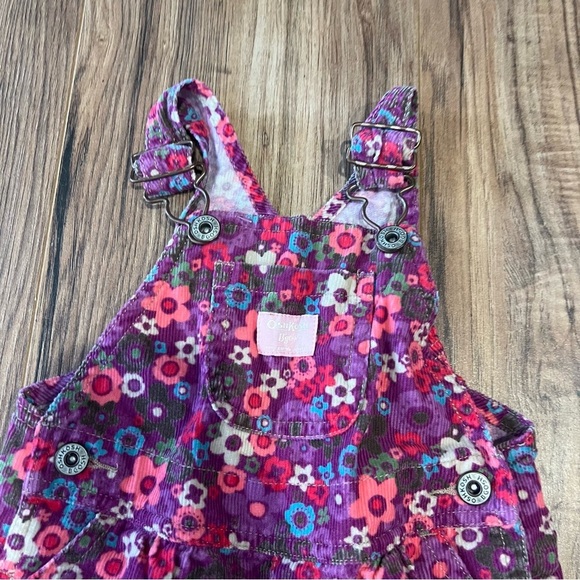 OshKosh B’Gosh Vintage Toddler Corduroy Floral Overalls - Picture 5 of 5